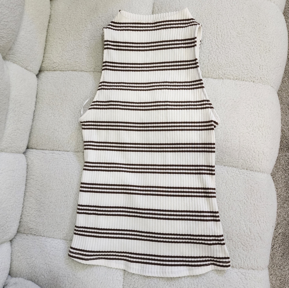 Anthropologie Maeve Ribbed Striped Sleeveless Tank